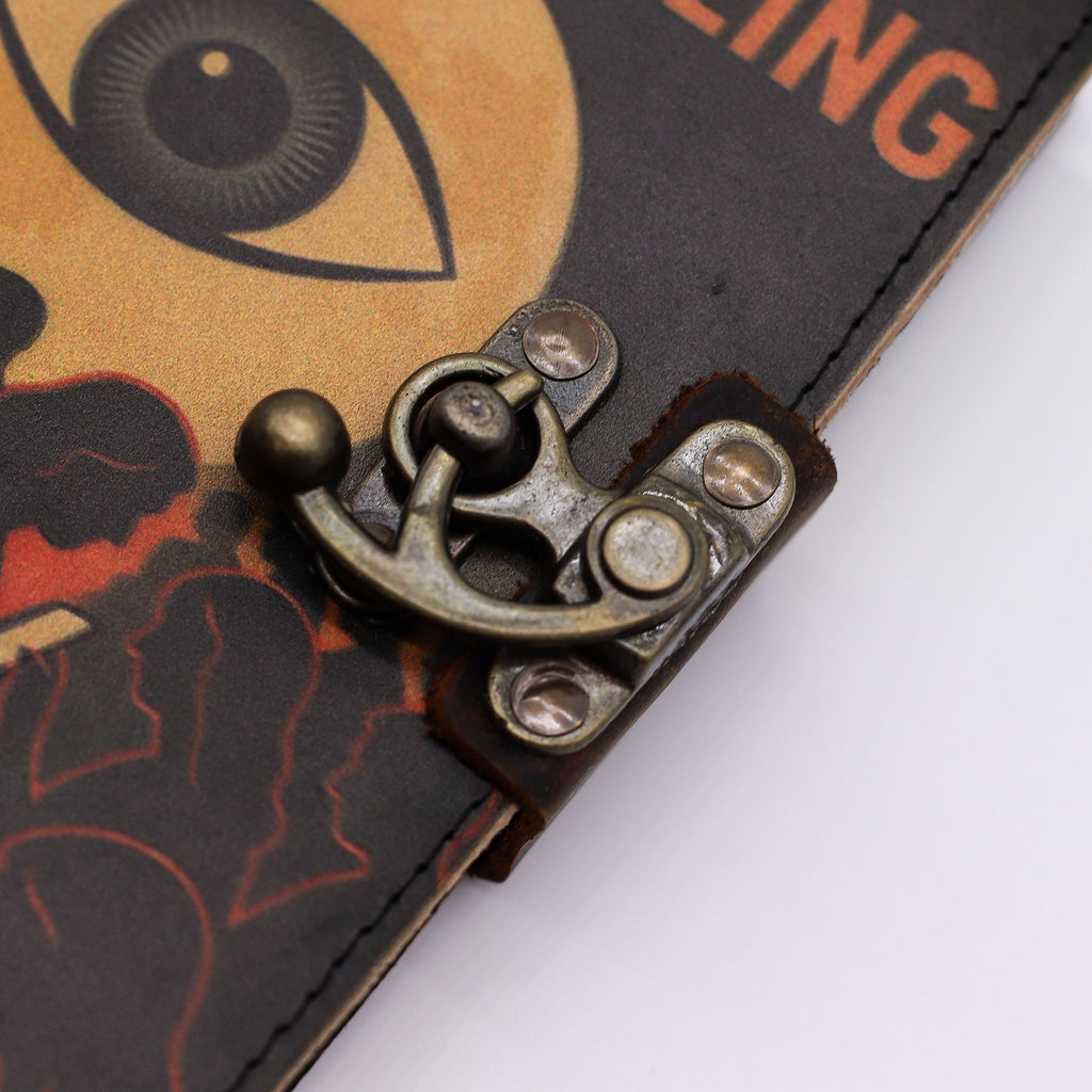 Leather Printed Notebook – Stop Doom Scrolling - 17.8x12.7 cm